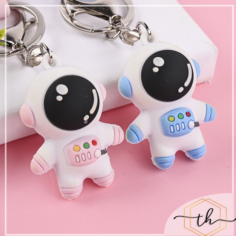 Móc khóa xe đa năng, đôi phi hành gia cute TEHI kích thước 6 cm