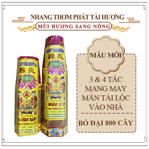 Nhang thơm cao cấp phát tài hương thơm nồng dễ chịu thiên lộc - bó 2,3,4 tấc đại 800 nén