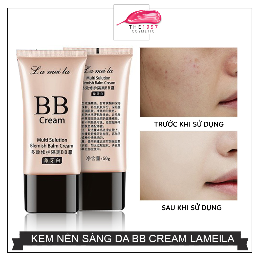 Kem nền che khuyết điểm BB Cream Lameila 50g che phủ hoàn hảo màu tự nhiên nâng tone dễ make up nội địa Trung - The 1997