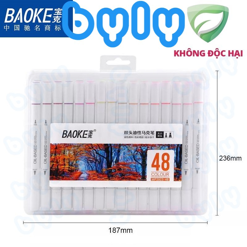 HỘP màu Art Marker - Hộp bút lông màu hai đầu Baoke  MP2923 ByLy Store