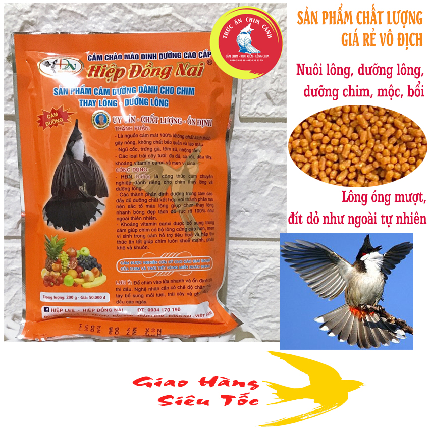 [FREE SHIP] Cám chim chào mào HIỆP ĐỒNG NAI, CÁM CÁM DƯỠNG - Nuôi lông dưỡng lông, nuôi chim bổ, gói 200g Thức Ăn Phụ Kiện Chim Cảnh.i mộc, bột hiệp đồng nai, gói 200g,