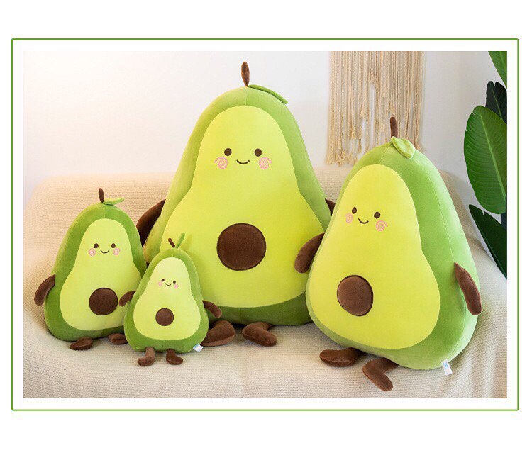 Gấu bông hình quả bơ dùng để làm gối ôm, quà tặng người thương, đồ chơi cho bé hoặc vật trang trí trong nhà