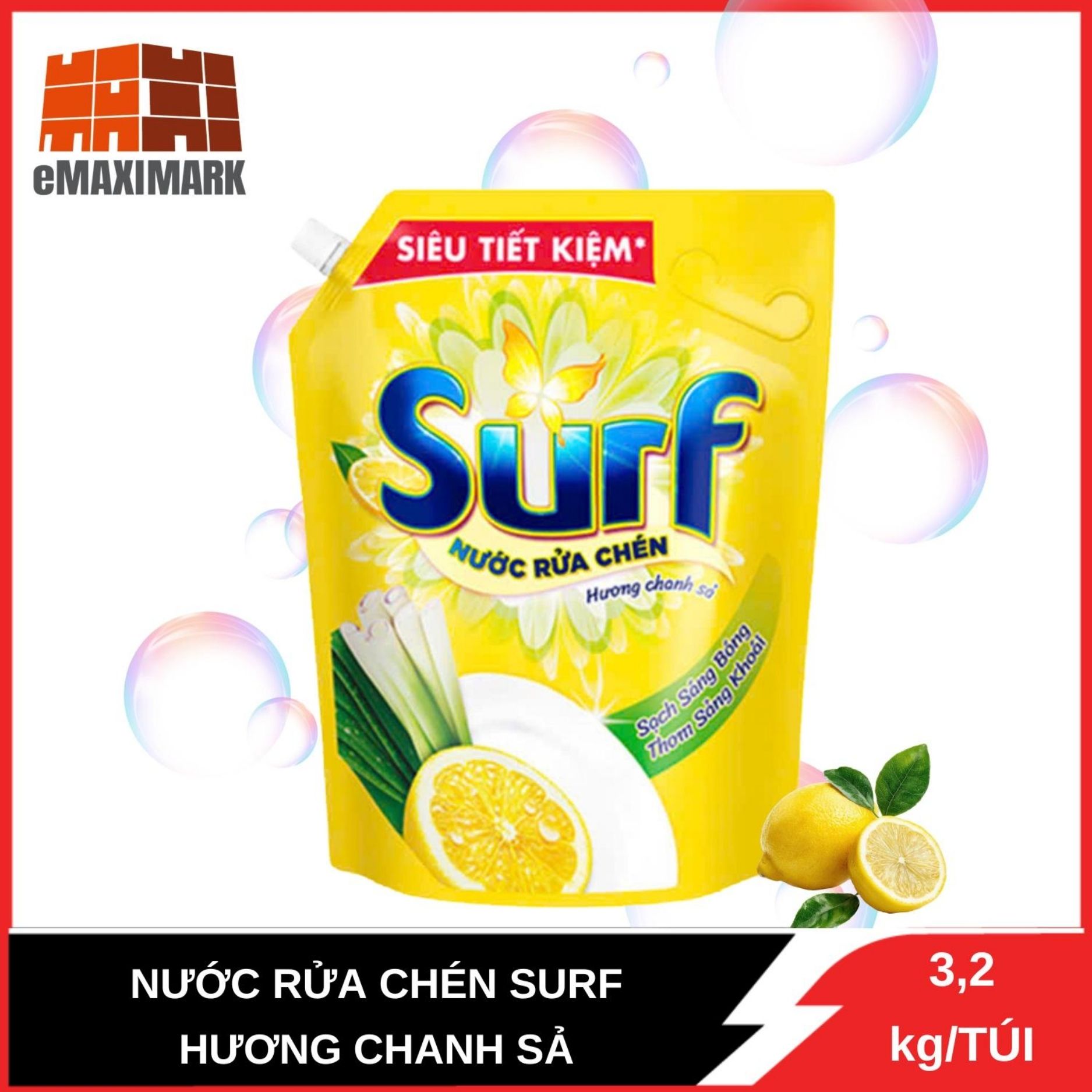 Nước Rửa Chén SURF Hương Chanh Sả 3.2kg