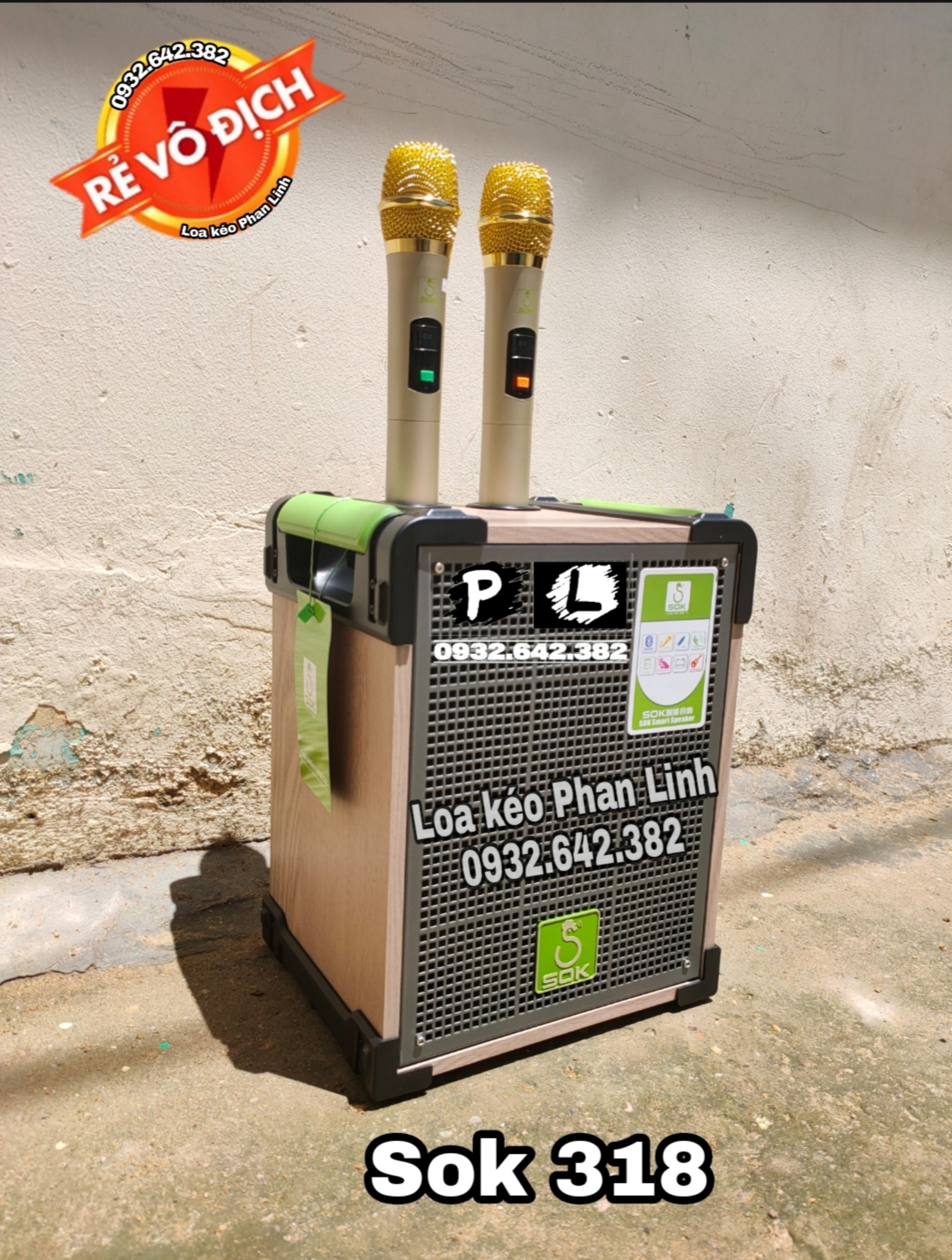 [HCM]Loa kéo di động SOK 318 kèm 2 micro không dây mới nhất
