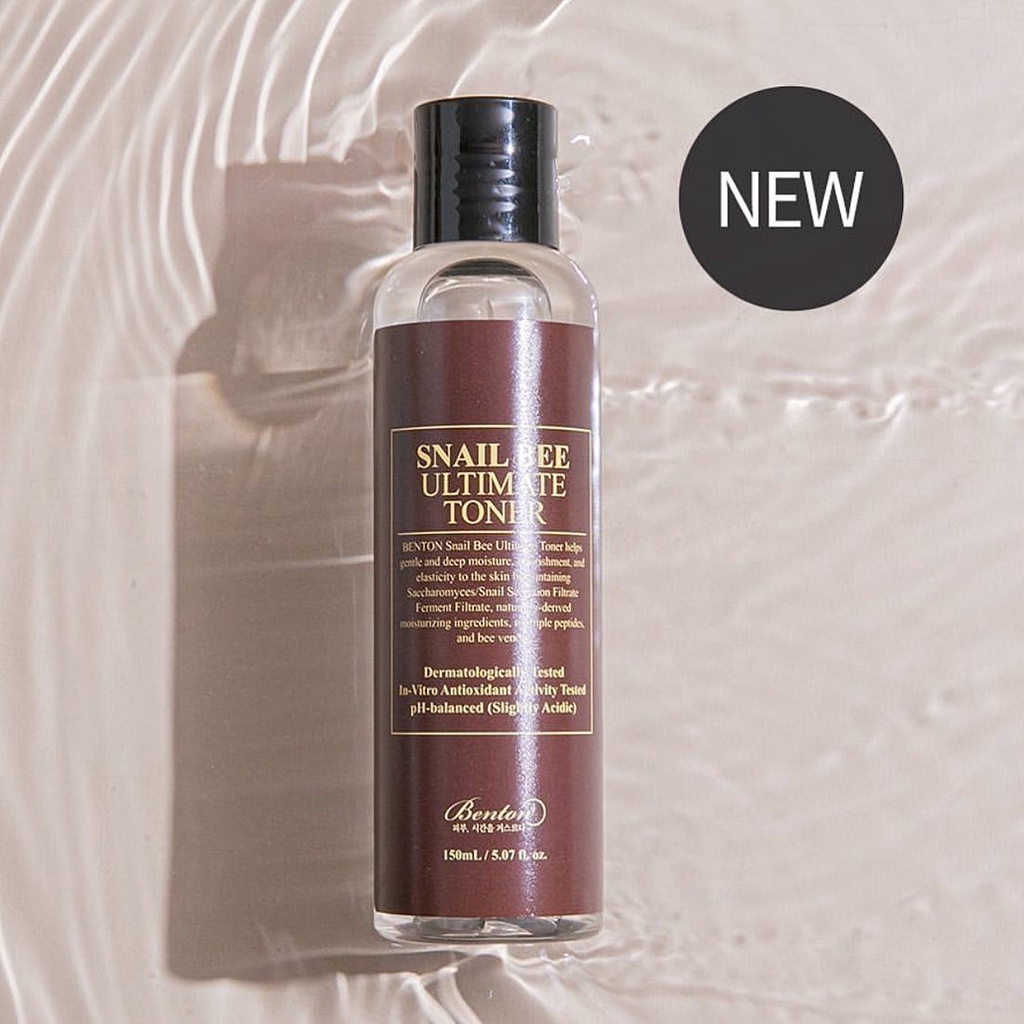 Nước Hoa Hồng Dưỡng Ẩm, Ngăn Lão Hóa Benton Snail Bee Ultimate Toner 150ml