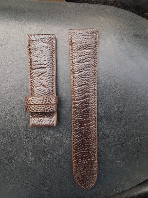 Dây Đồng Hồ Da Chân Đà Điểu Màu Nâu Đất - Khddhc001