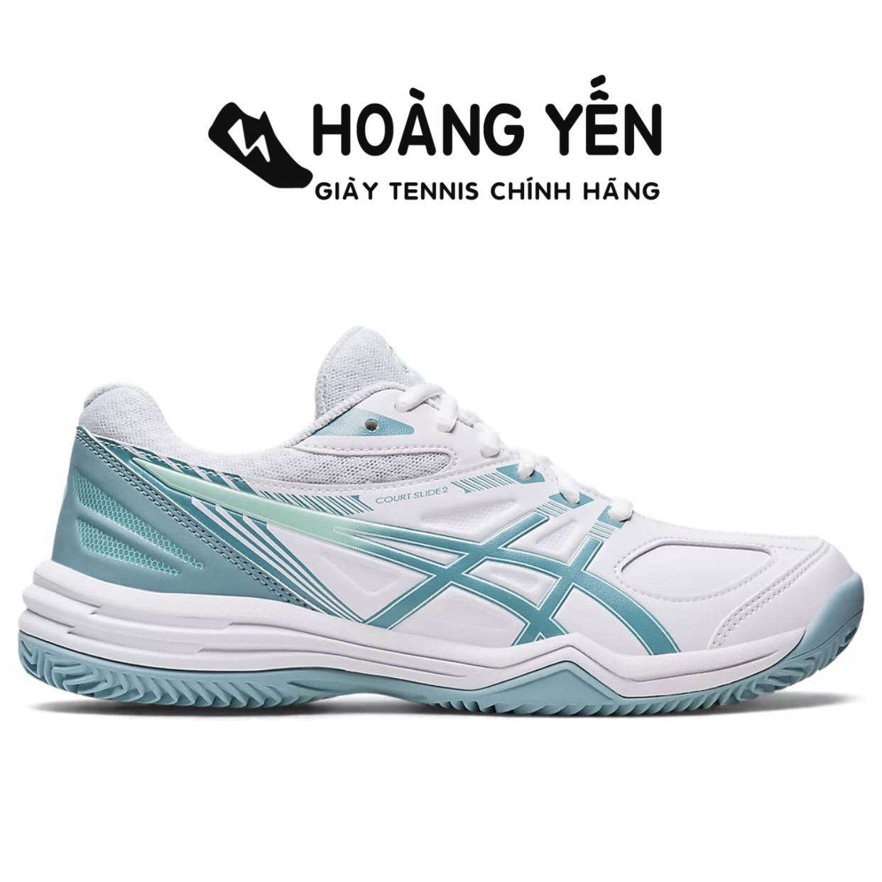 Giày tennis asics nữ | asics court slide 2 xanh ngọc mới ra 2022 | giày tennis chính hãng