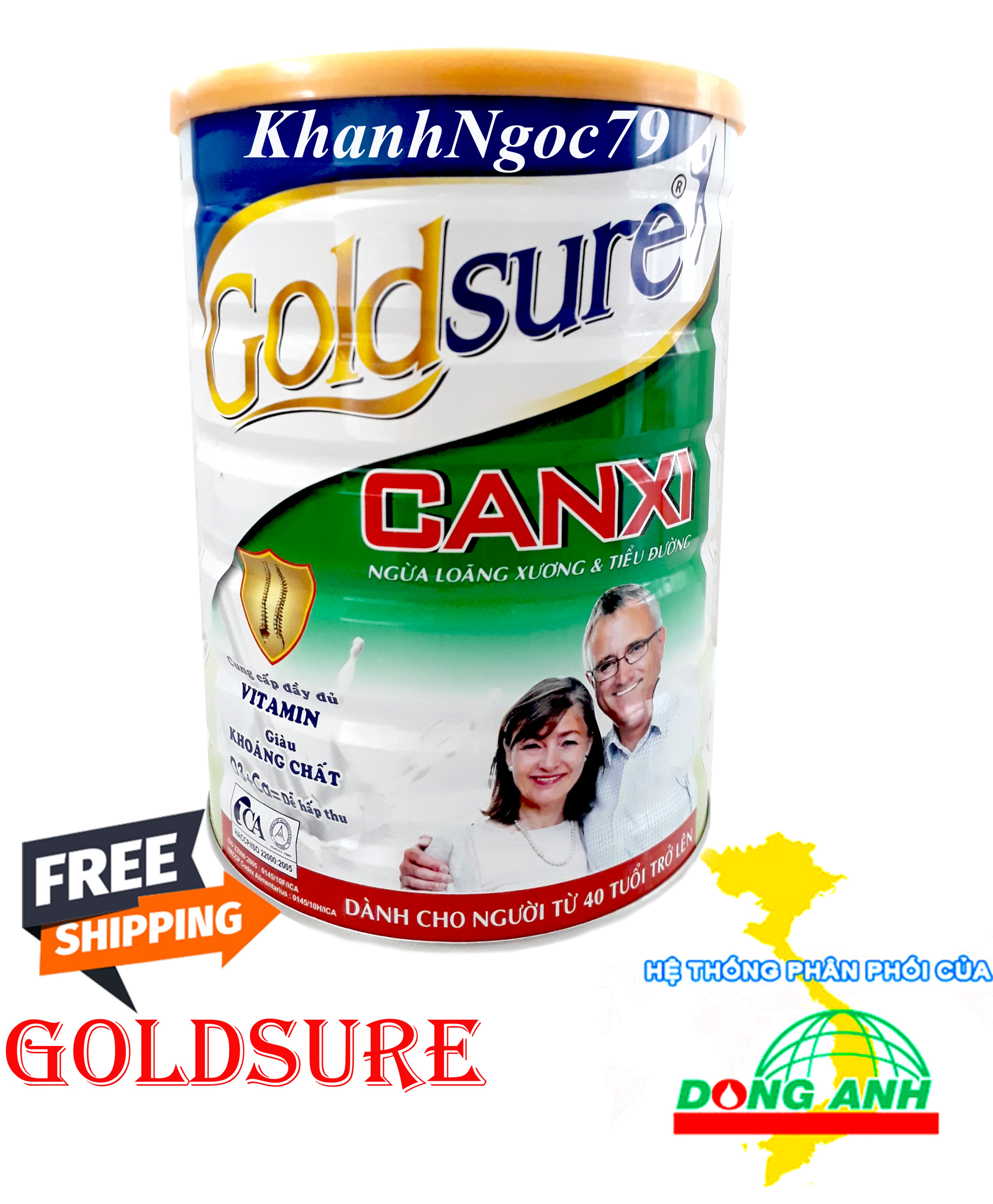 SỮA CANXI GOLDSURE NGĂN NGỪA LOÃNG XƯƠNG VÀ TIỂU ĐƯỜNG LON 900G DATE MỚI