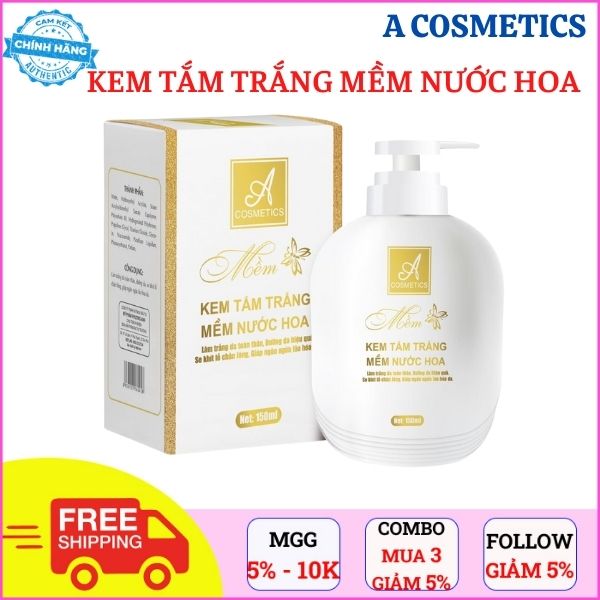 Kem Tắm Trắng, Kem Trắng Toàn Thân, Tắm Trắng Body ACosmetics Mềm Nước Hoa Chính Hãng