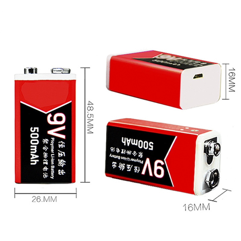 Picha pin li-ion 9v 500mah sạc usb pin sạc usb 9v lithium, anh
