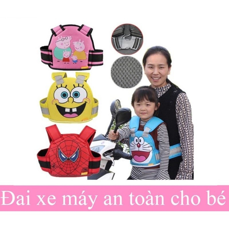 Đai địu đi xe máy an toàn cho bé trai/ gái (có phản quang/loại 1)