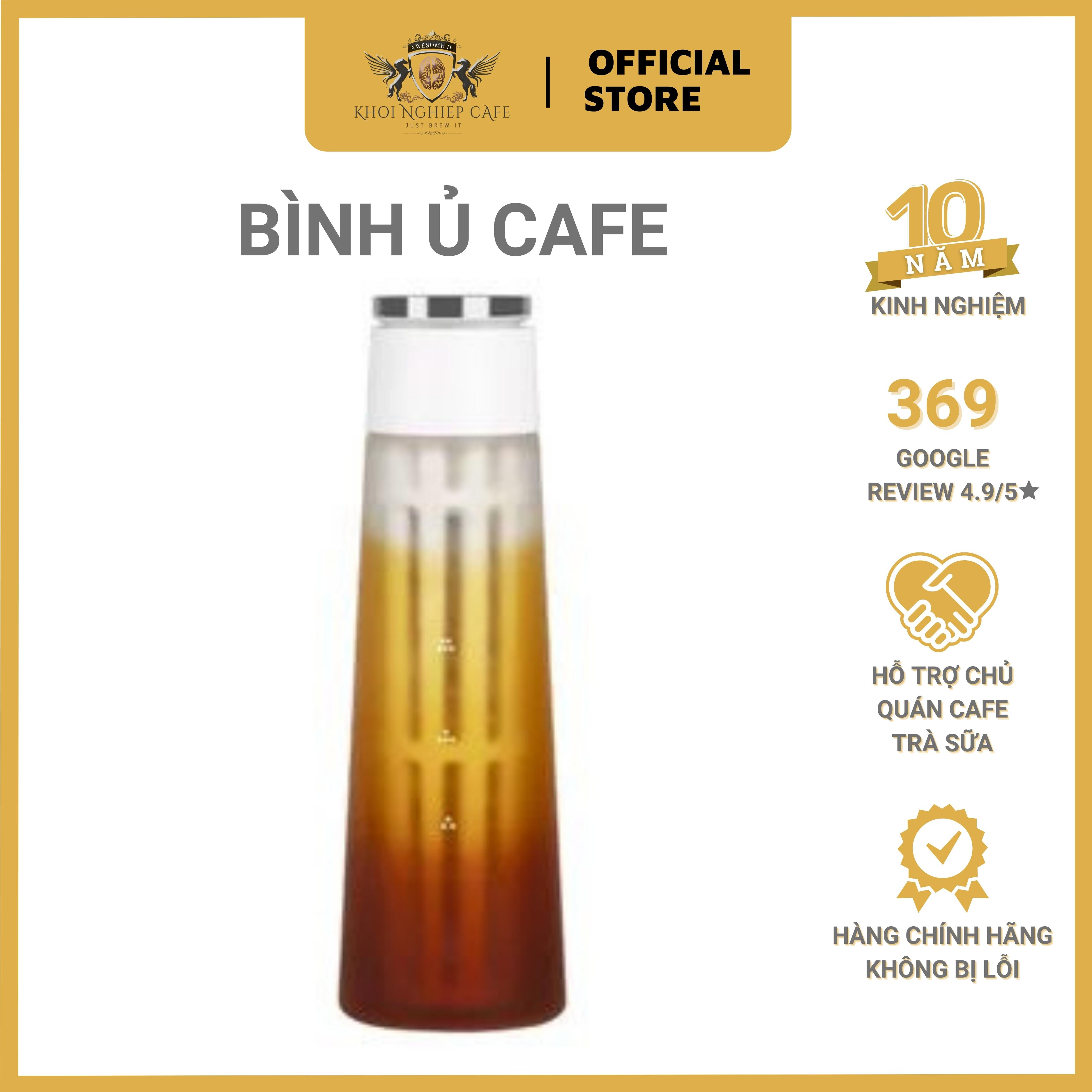 Bình ủ lạnh cafe cold brew, bình pha cà phê cold brew timemore icicle thủy tinh chịu nhiệt - dung tích 600ml