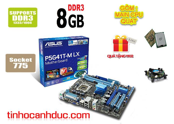 [HCM]Mainboard ASUS ASUS P5G41T-MLX sk 775 sp 8G DDR3 TẶNG KÈM CPU QUẠT FE CHẮN ĐẦY ĐỦ