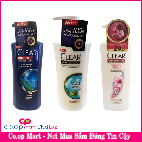 Combo 3 chai dầu gội đầu clear thái lan 450ml