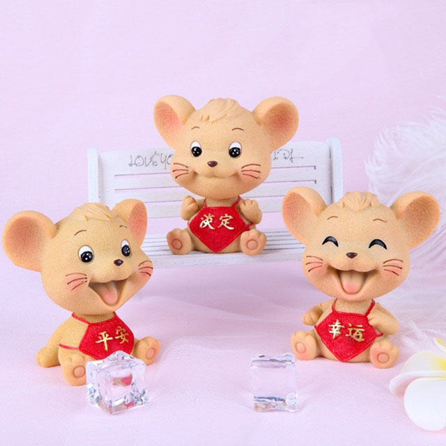Phụ kiện bánh sinh nhật 3 chú chuột vàng trang trí bánh sinh nhật bánh kem