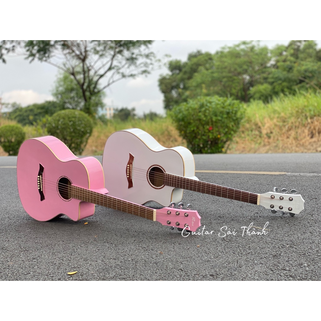Đàn guitar acoustic có ty chỉnh ST.M1 - Aciton thấp dễ tập - Kèm 7 phụ kiện ( ưu đãi tặng capo)