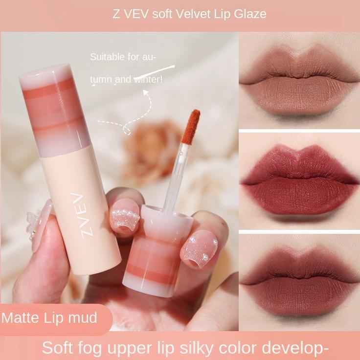Lip Clay Matte Lip Glaze Whitening/Lipstick Lip Honey/Student Affordable/Gift/Lip Glaze Matte Silky Lipstick Mousse Mud Velvet Girl Lip Mud