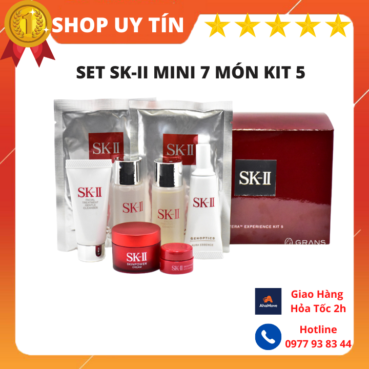 Set mini dưỡng da cao cấp SKII/ SK2/ SK-II Pitera experience kit 5 gồm 7 món mới - Set mini skii nội địa nhật - giúp dưỡng trắng chống lão hóa, nâng cơ, trẻ hóa da, mờ nếp nhăn, chùng nhão da hiệu quả