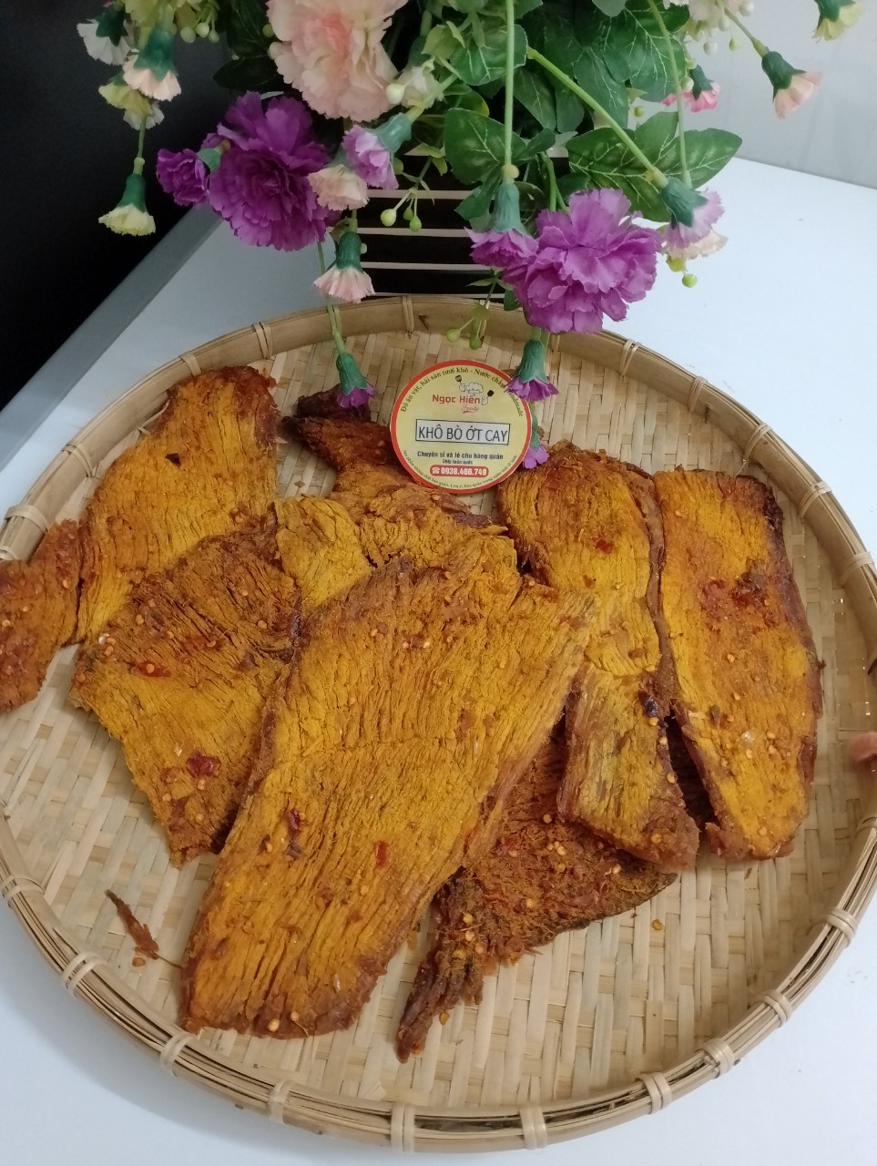 Khô bò ớt cay chất lượng gói 500g, ngọc hiển foody