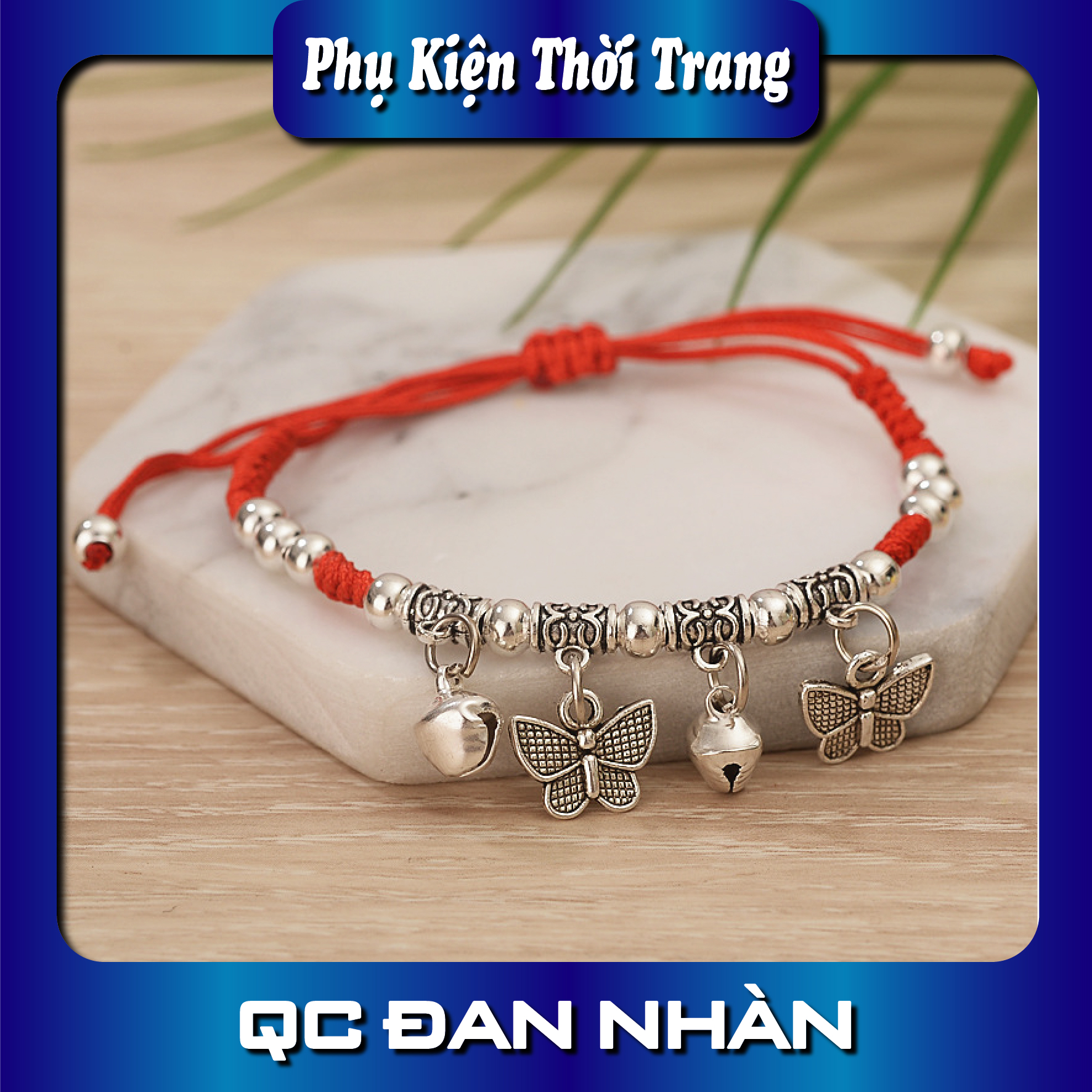 Lắc tay - vòng tay dây vải hình con bướm