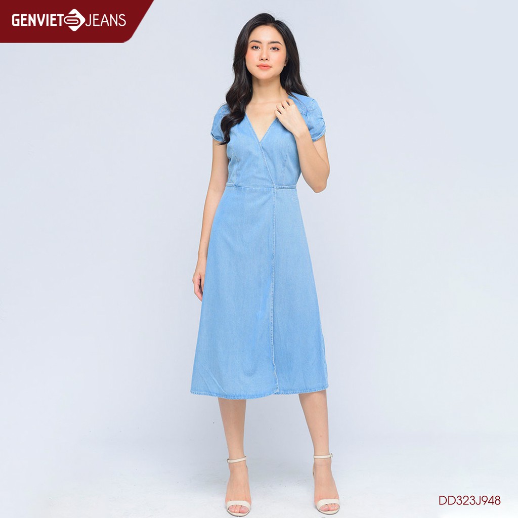 Đầm jeans nữ dd323j948 genviet