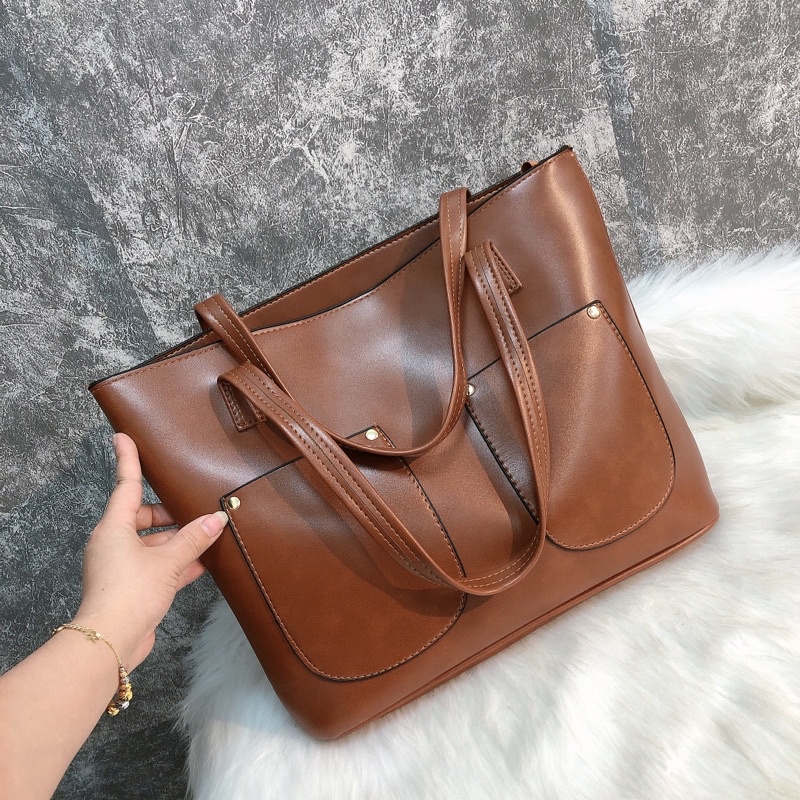 Túi xách nữ công sở  to đựng vừa a4 phù hợp mang đi làm túi chất da mềm đựng laptop 14inch