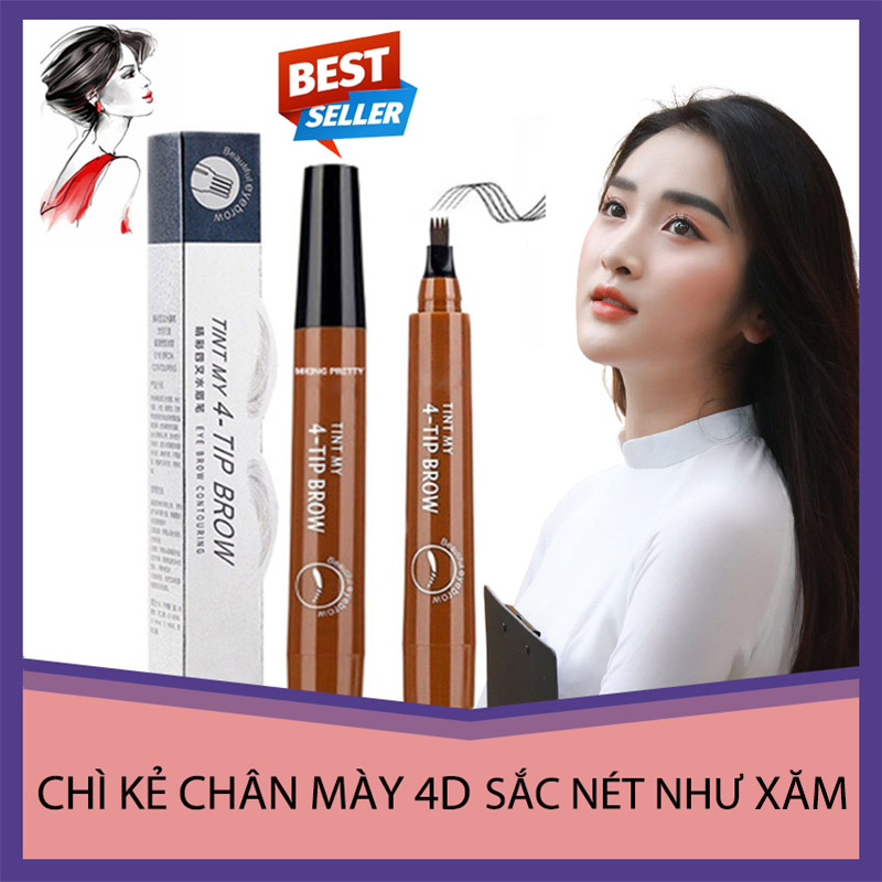 [HCM][HOT TREND] Kẻ Chân Mày Chì Kẻ Chân Mày 4D Không Thấm Nước Bền Màu Sắc Nét Như Xăm Bút Chì Kẻ Chân Mày Phẩy Sợi 4 D OPEN SHOP