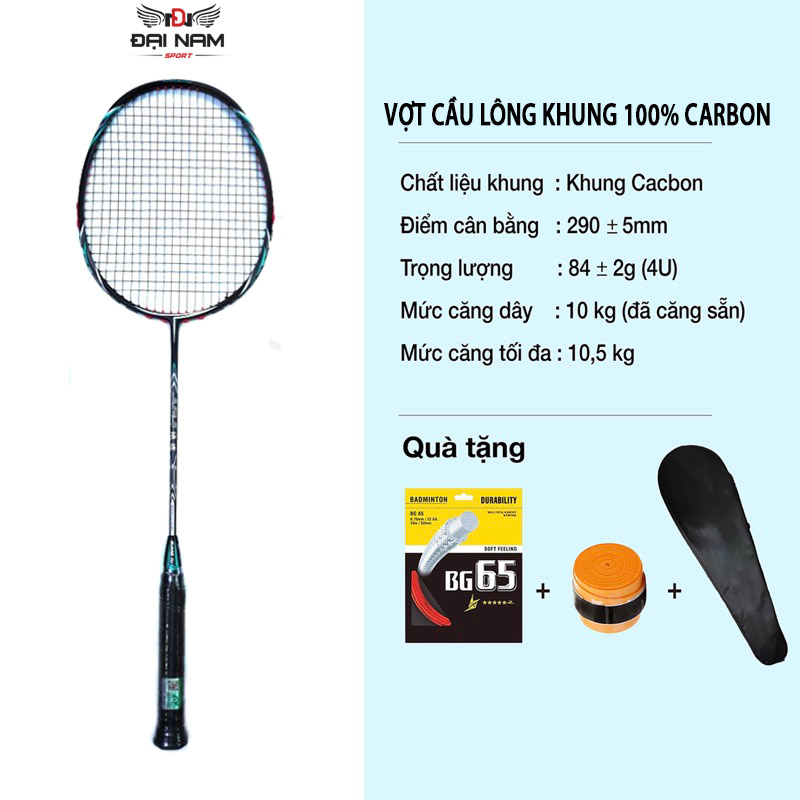 Vợt Cầu Lông Yonex 100% Khung Carbon 4U Căng Sẵn 10kg + (Tặng 1 Cước + 1 Cuốn Cán + 1 Bao vợt)