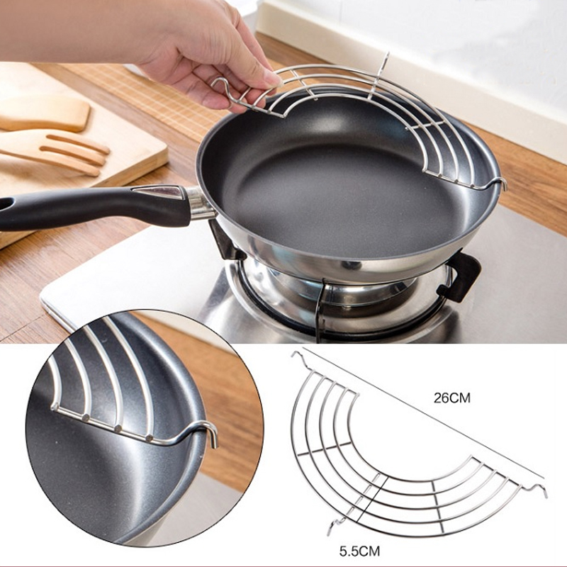 Vỉ gác chảo rán bằng inox cao cấp - Vỉ gác chảo chiên ráo dầu, chất liệu inox