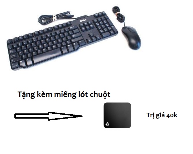 [HCM]Bàn phím giảm cơ dell 8115 usb chơi game siêu nhạy tặng kèm lót chuột