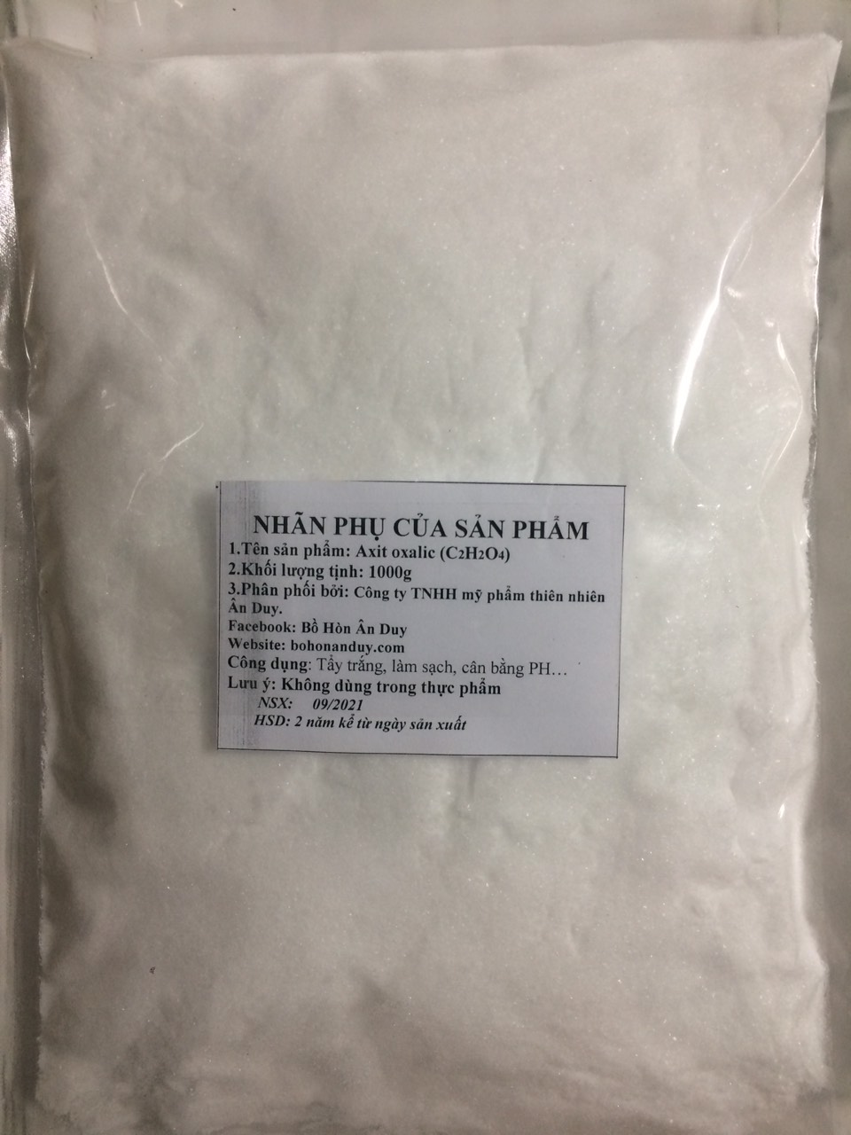 AXIT OXALIC (Dùng để tẩy rửa vết ố) 1000g