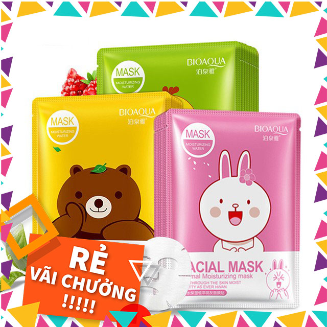 Lẻ 1 miếng mặt nạ bioaqua nội địa trung gấu thỏ vịt
