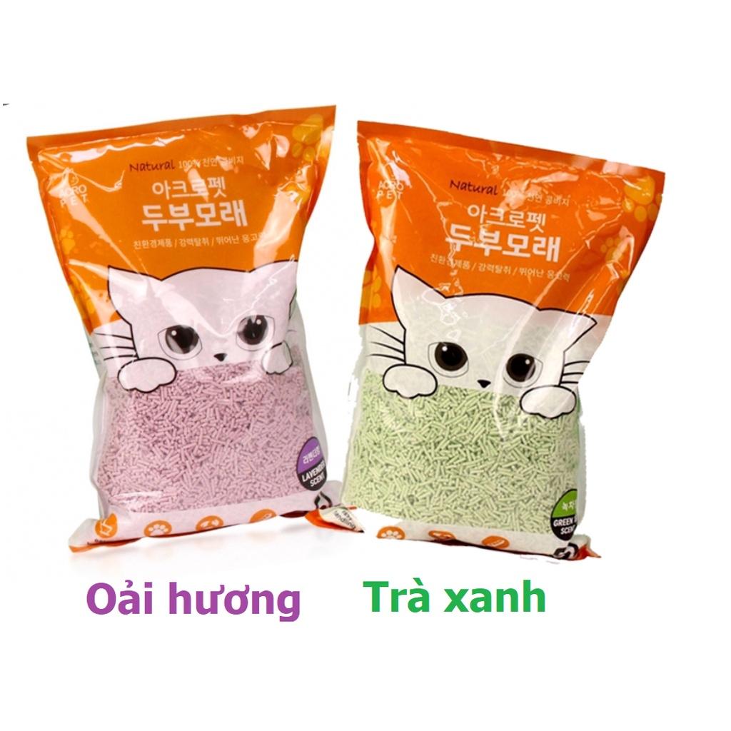 Cát đậu nành Acropet 5L Cát vệ sinh cho mèo Cát xả bồn cầu