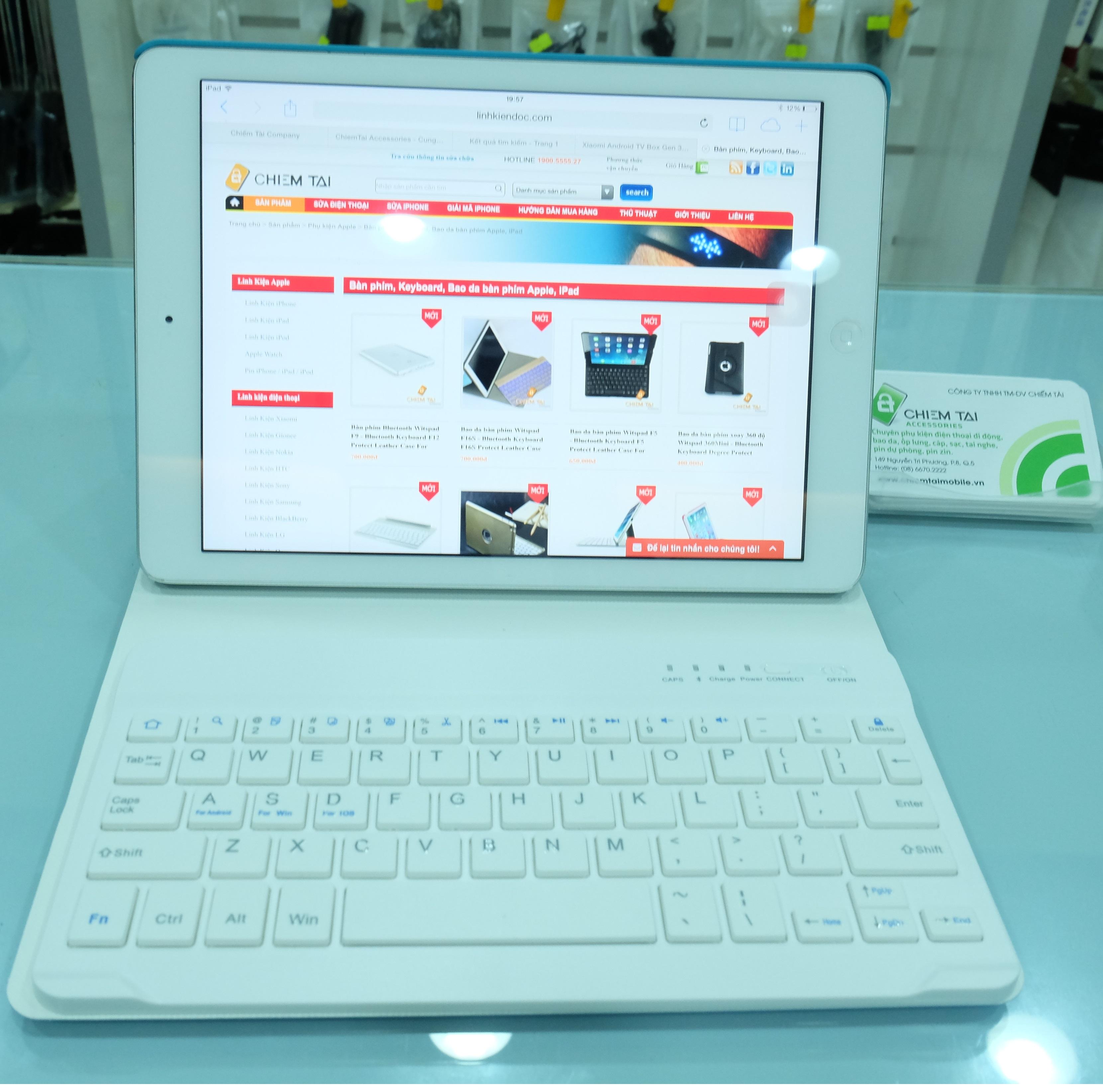 Bao da + Bàn phím Bluetooth 7 Inch Dành Cho Samsung, Iphone, Ipad, Smartphone, Laptop, PC...
