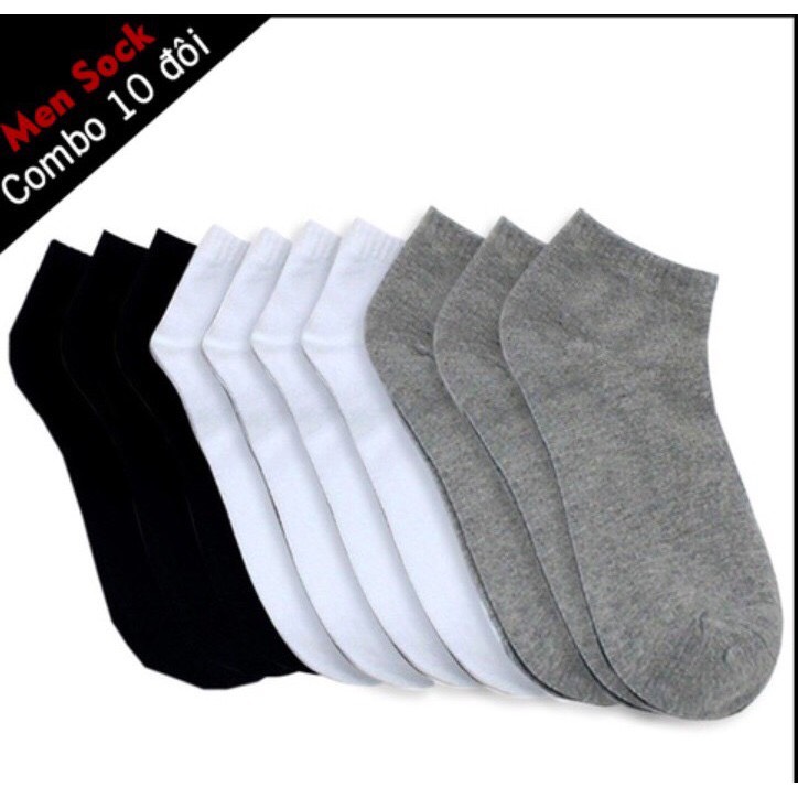 Combo 10 đôi tất cổ ngắn nam nữ thông hơi cao cấp chống hôi chân
