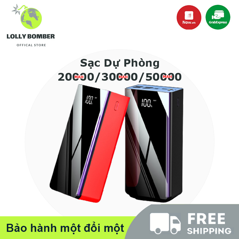 Sạc dự phòng,pin dự phòng, pin sạc dự phòng dung lượng lớn hỗ trợ 4 cổng usb pin dự phòng dung lượng lớn 20000/30000/50000mah giá rẻ màn hình hiển thị pin chính hãng pin sạc dự phòng