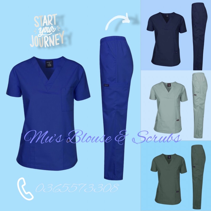 Bộ scrubs thiết kế độc quyền dành cho bác sĩ , điều dưỡng chất liệu kaki lụa cao cấp