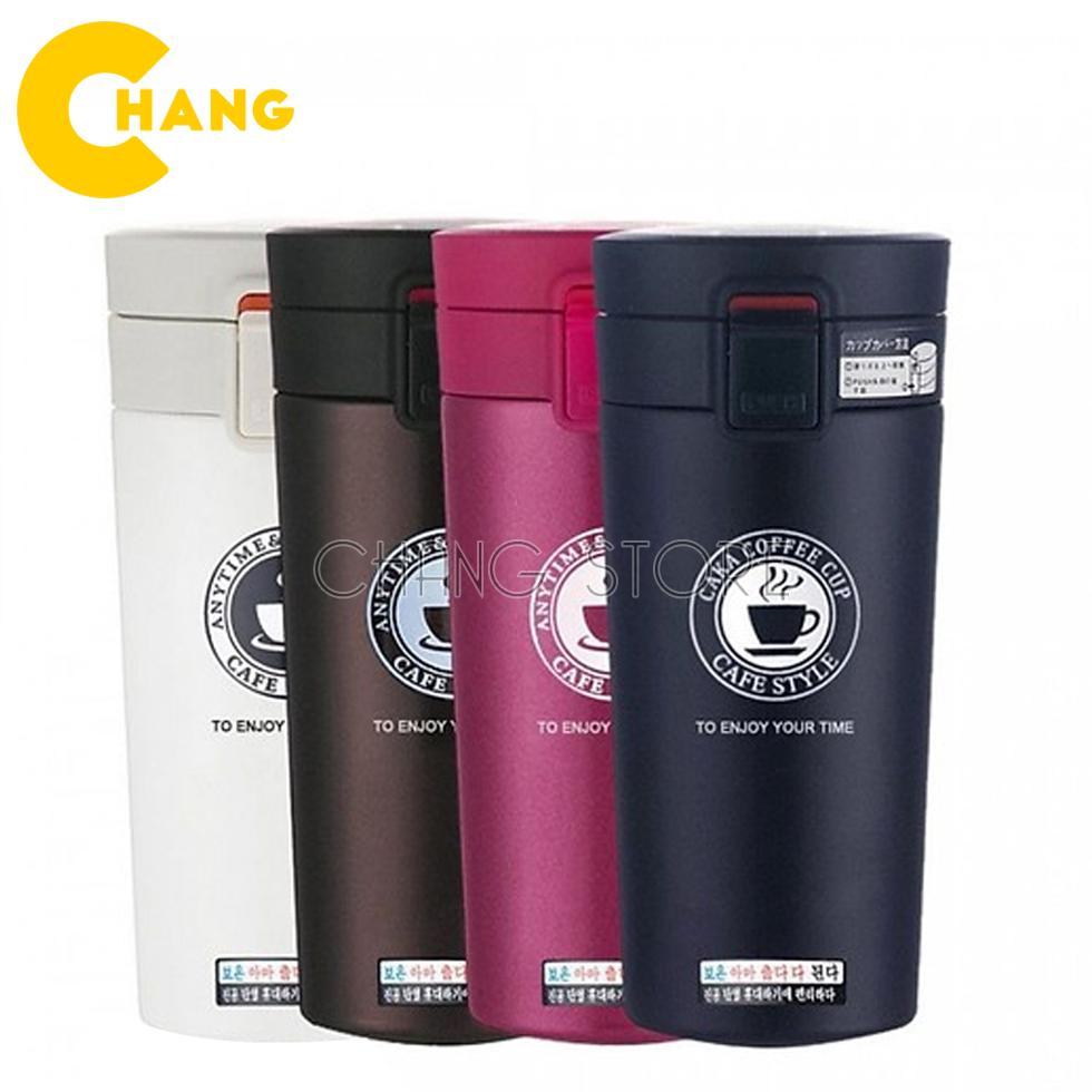 Bình giữ nhiệt hàn quốc 2 nắp dung tích 380ml caka coffee cup, giữ nhiệt tốt, chất liệu an toàn