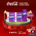 [SIÊU SALE ] Thùng/lốc 24 Lon Nước Ngọt Giải Khát Có Gas Fanta Nho 320ml/Lon Sale 25.06 Coca-Cola Chính Hãng_LD