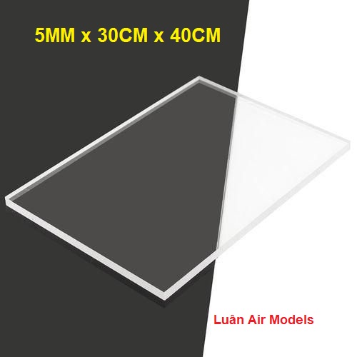 (5mm 30x40cm) Tấm nhựa mica cứng trong suốt làm ngăn tủ lạnh, hồ cá mica, chuồng mica, hộp mica, tấm chắn giọt bắn, ngăn tủ lạnh, chế đồ chơi sáng tạo, mô hình thủ công, trang trí - Luân Air Models