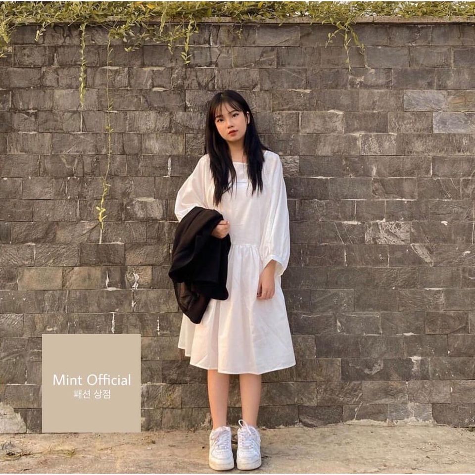 Đầm babydoll xòe trắng tiểu thư thời trang Hàn Quốc,váy đầm tay bồng thanh lịch thời trang Ulzzang.Váy trơn xòe đen trắng VT64 dễ thương mềm mịn thoáng mát ngày hè. XƯỞNG MAY B&Q