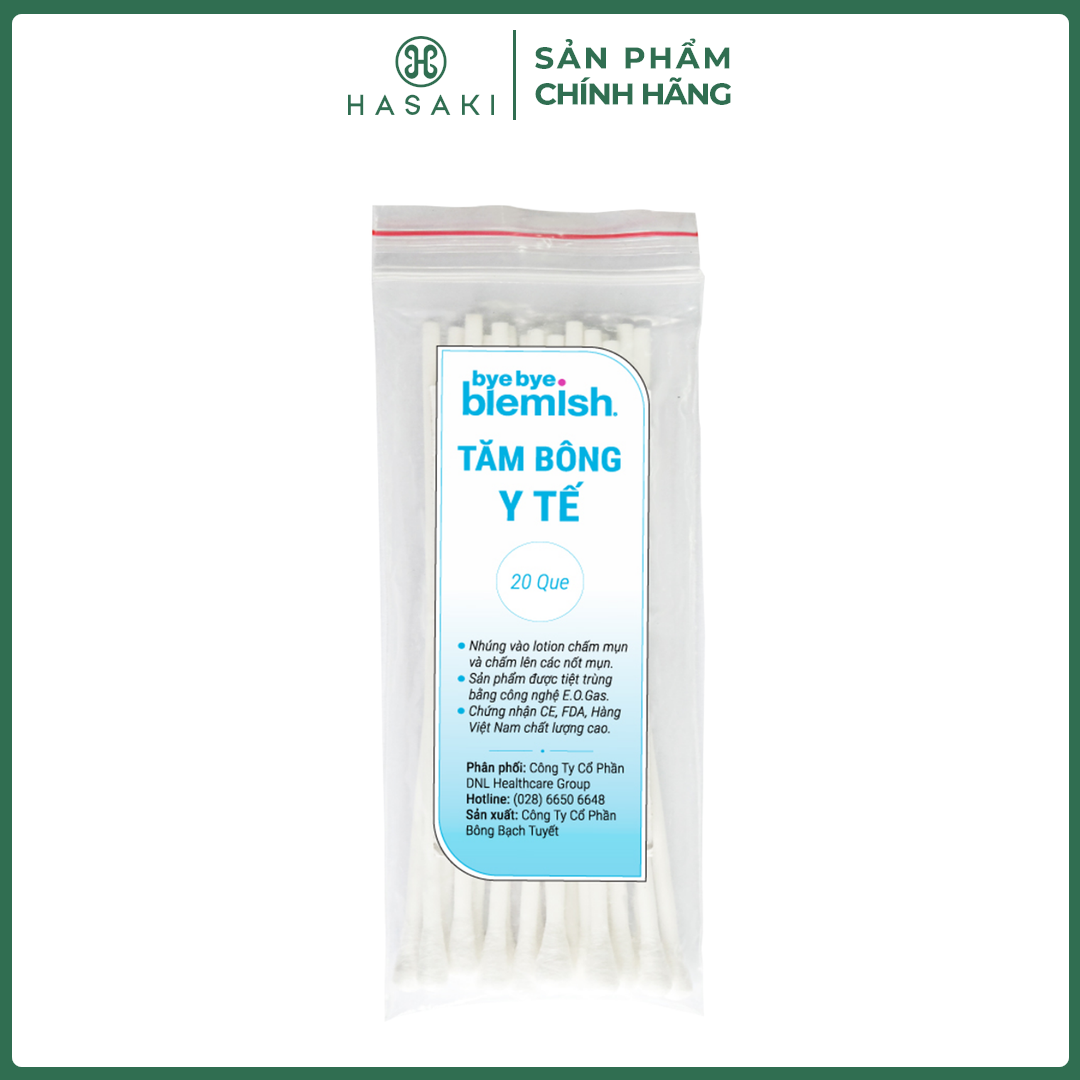 [QUÀ TẶNG KHÔNG BÁN] Tăm Bông Y Tế Bye Bye Blemish 20 Que  Hasaki Sản Phẩm Chính Hãng