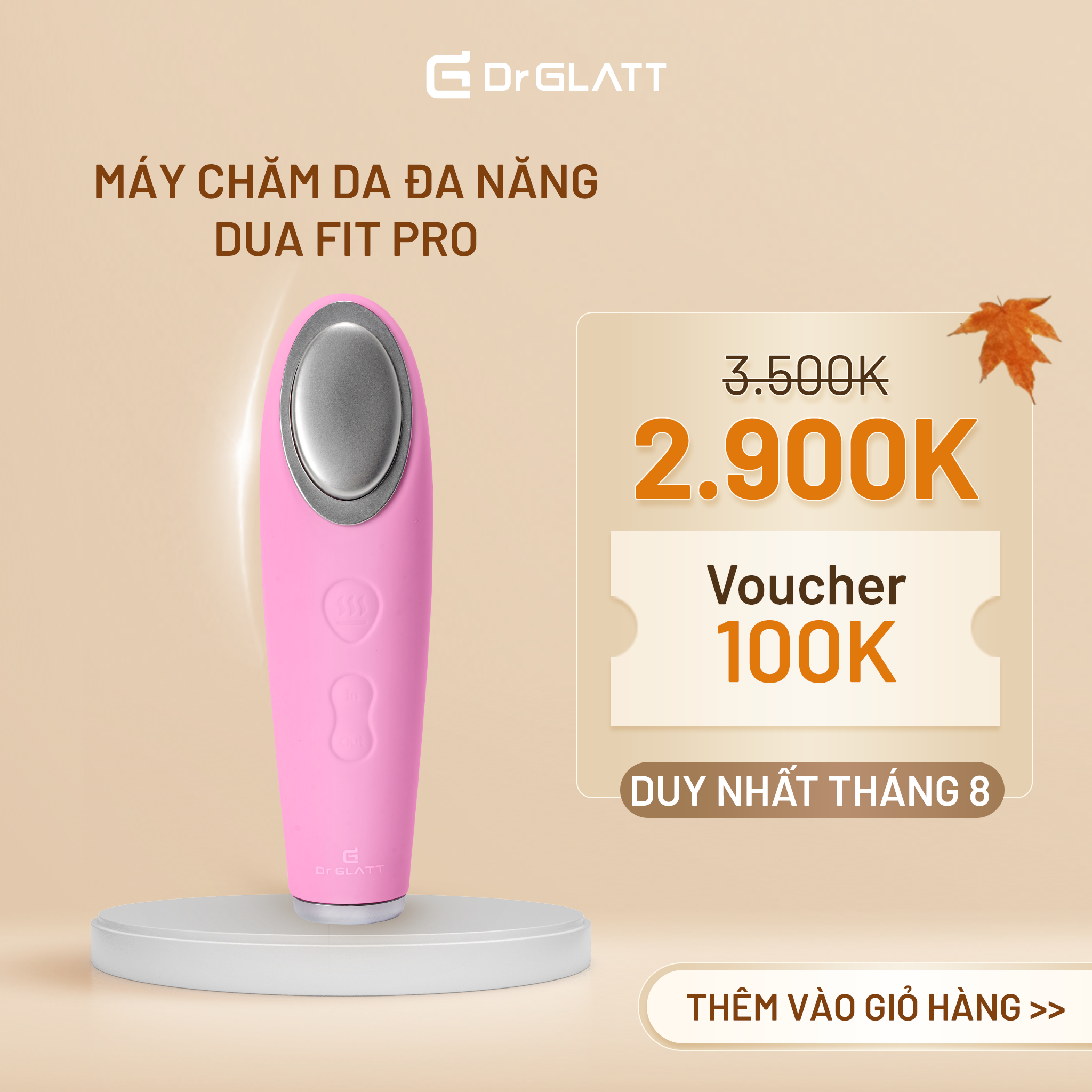 Máy Rửa Mặt Sạch Sâu Tẩy Trang Đẩy Tinh Chất Massage Mắt DR GLATT DUA FIT PRO