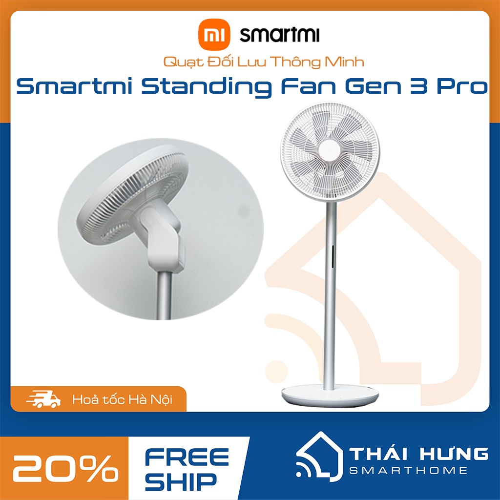 Quạt tích điện Đối Lưu Smartmi Gen 3 Pro, bản quốc tế, tích hợp điều khiển qua Homekit, Smartmi Link app