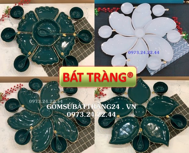 BỘ CHÉN ĐĨA SỨ BÁT TRÀNG CHÉN BÁT ĂN CƠM CHÉN SỨ BÁT ĐĨA ĐẸP VIỀN VÀNG