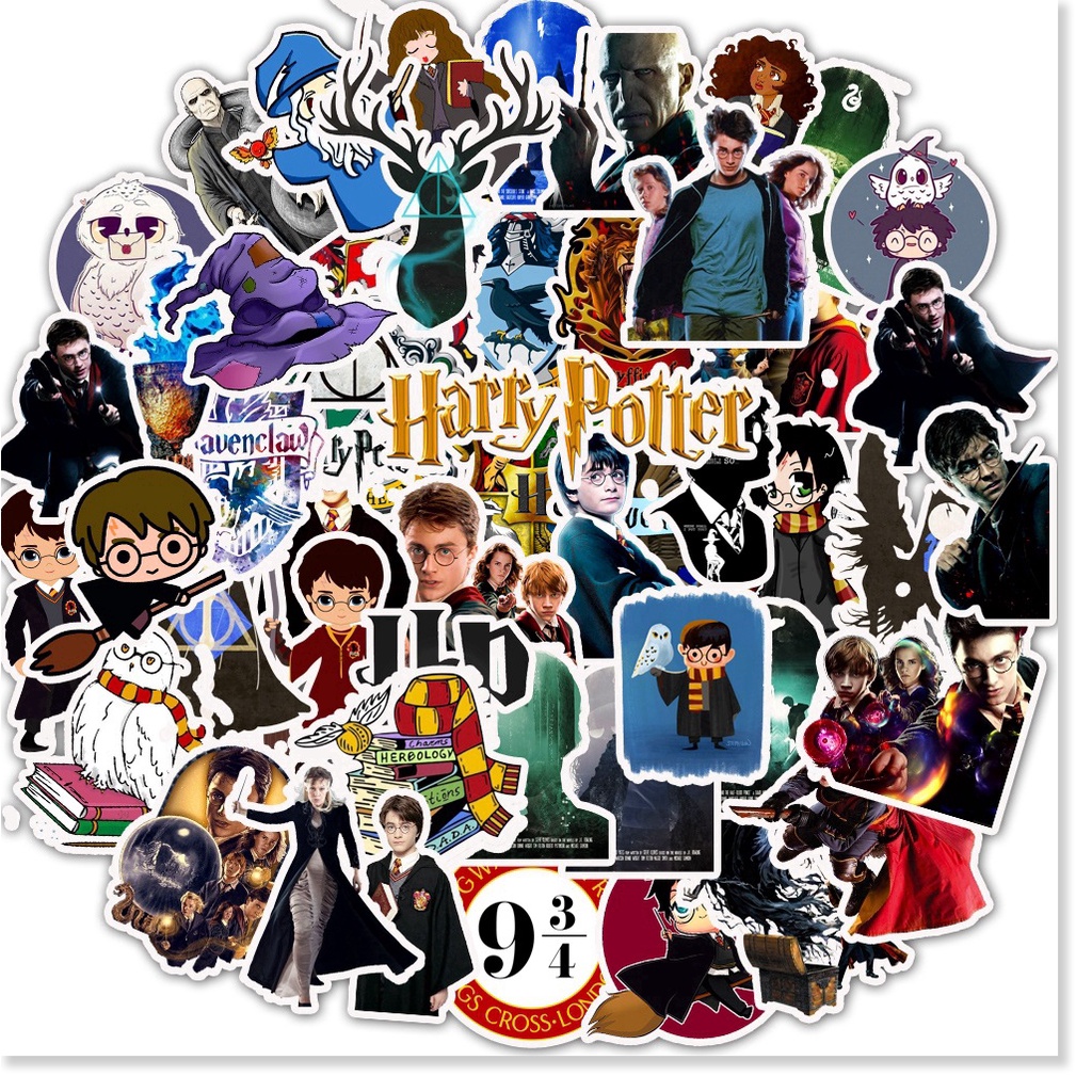 Sticker Set 50 Hình Dán Trang Trí Hình Nhân Vật Trong Phim Harry Potter