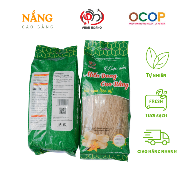 Miến dong cao bằng sợi dai ngon làm từ bột củ dong sạch an toàn, tốt cho sức khỏe túi 500g