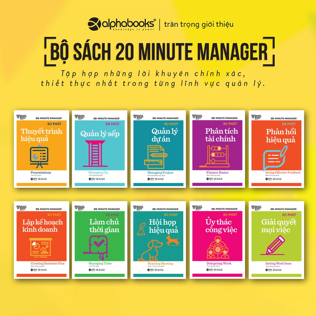 Sách - hbr 20 minute manager - hbr 20 phút - trọn bộ 10 cuốn tặng kèm boxset sang trọng