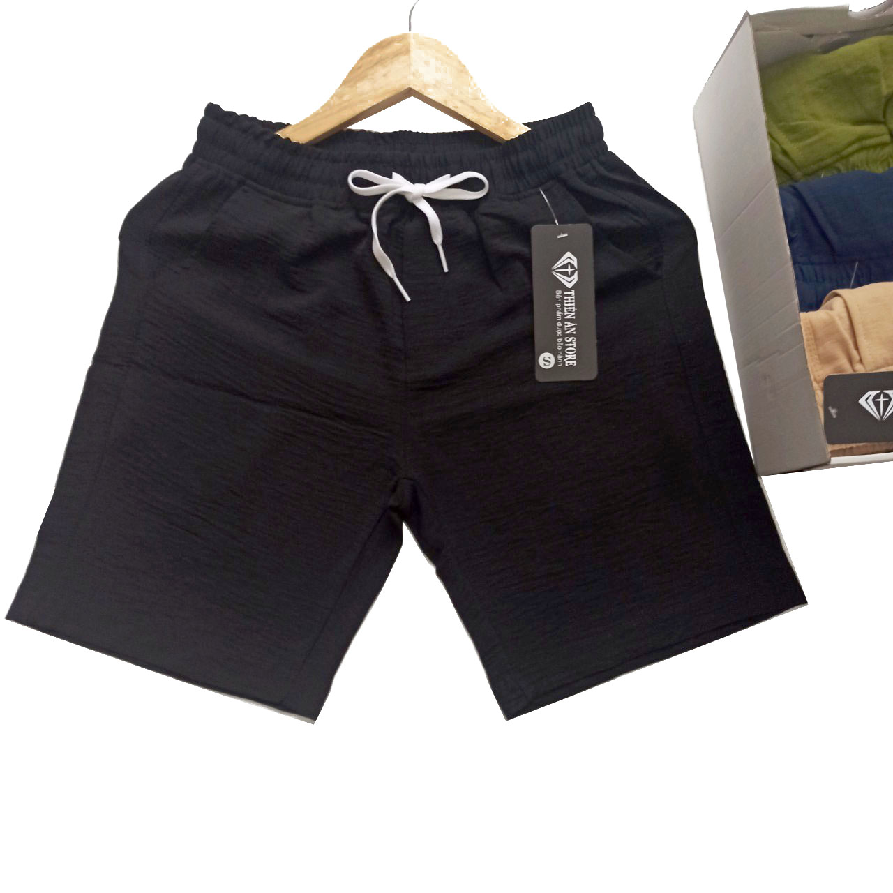 quần short nam DHT02 quần ngố nam chất đũi thái co giãn siêu mềm nhẹ thấm hút mồ hôi không bám dính