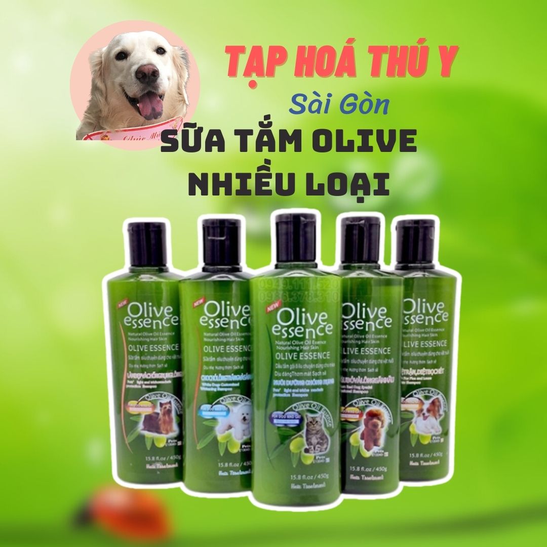 Sữa tắm cho thú cưng chó mèo olive essence chai 450ml